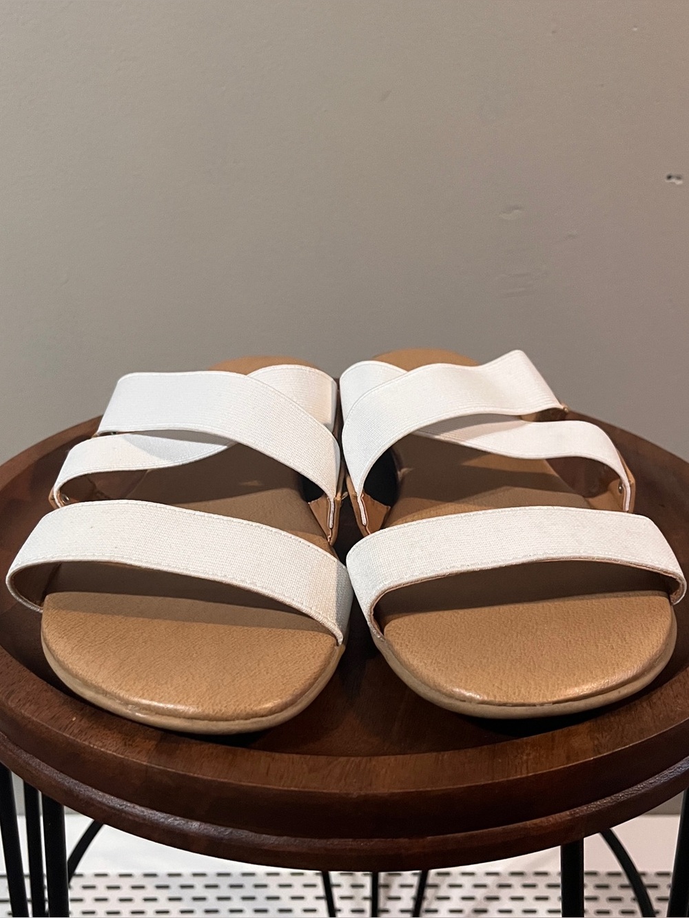 XOXO White Double-Strap Slide Sandals